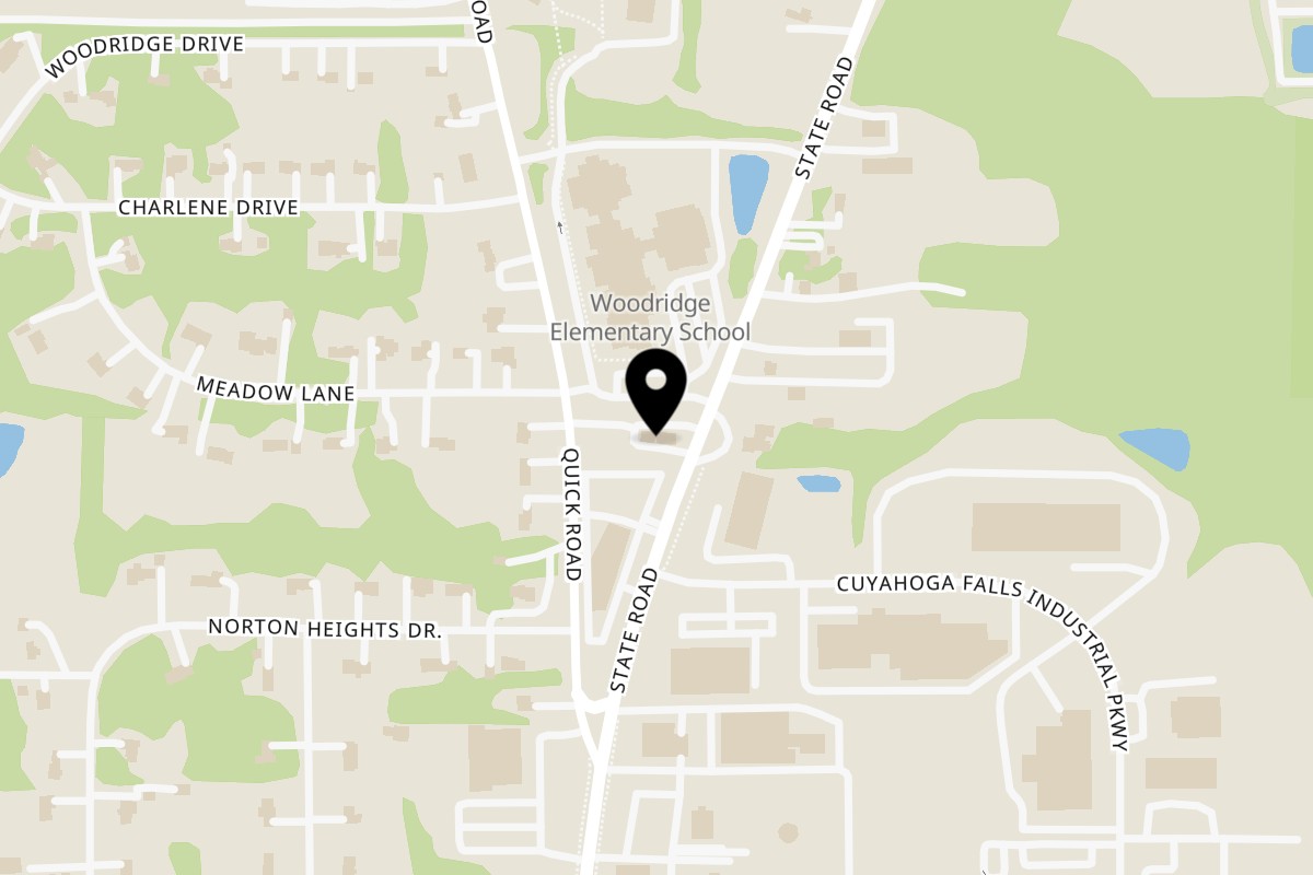 Map showing the location of Dilly's Drive-In Cuyahoga Falls on 4280 State Rd in Peninsula
